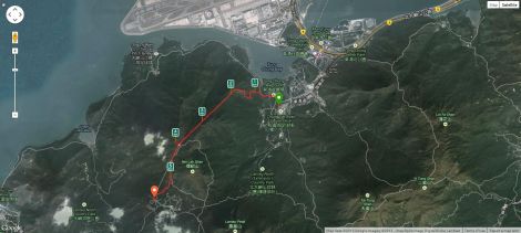 The trail as tracked by my RunKeeper app.