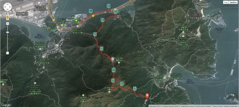 The route as tracked by RunKeeper.