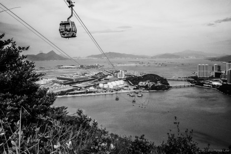 Looking down from Tower 3. Chep Lap Kok airport in the distance.