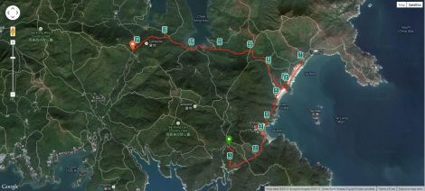 The hike as tracked by RunKeeper