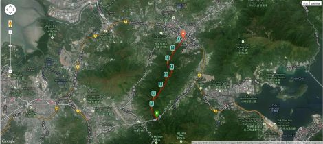 The hike tracked by Runkeeper.