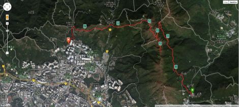 The route tracked by Runkeeper.