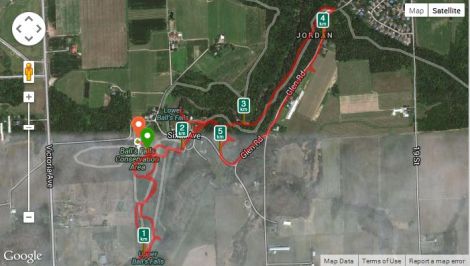 The hike tracked in Runkeeper.