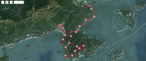 The route tracked by MapMyHike.