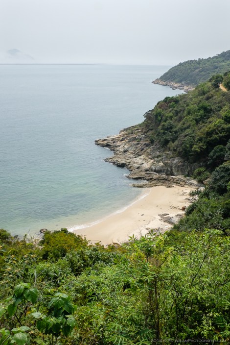Isolated beach along the shores of Chi Ma Wan bay.