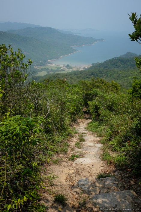 Half way up the first mountain, looking back at Chi Ma Wan bay.